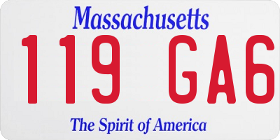 MA license plate 119GA6