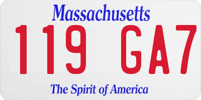 MA license plate 119GA7