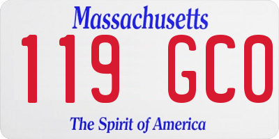 MA license plate 119GC0