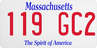 MA license plate 119GC2