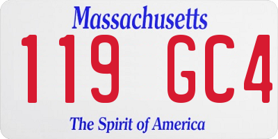 MA license plate 119GC4