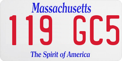 MA license plate 119GC5