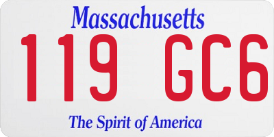 MA license plate 119GC6