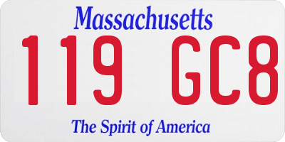 MA license plate 119GC8
