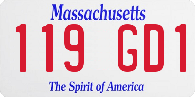 MA license plate 119GD1