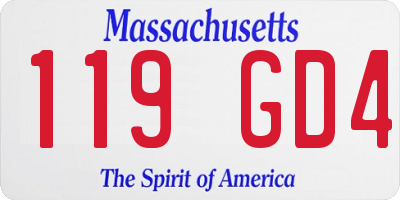 MA license plate 119GD4