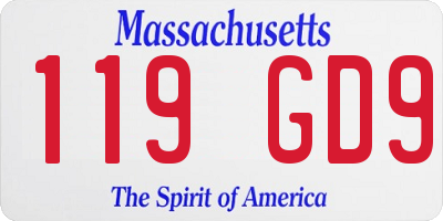 MA license plate 119GD9