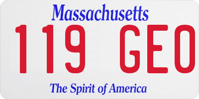 MA license plate 119GE0