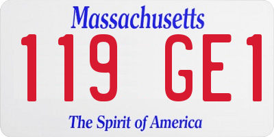 MA license plate 119GE1