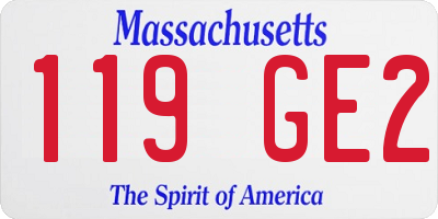 MA license plate 119GE2