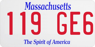 MA license plate 119GE6