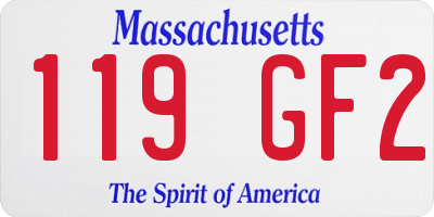 MA license plate 119GF2