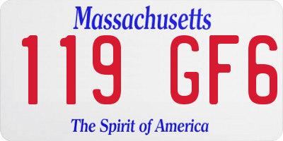 MA license plate 119GF6