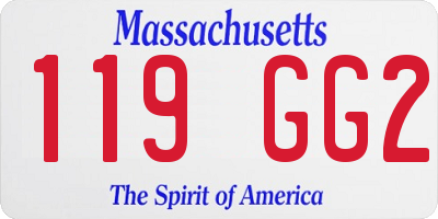 MA license plate 119GG2