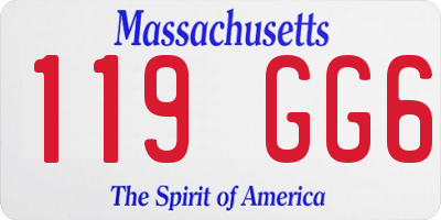 MA license plate 119GG6
