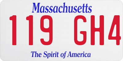MA license plate 119GH4