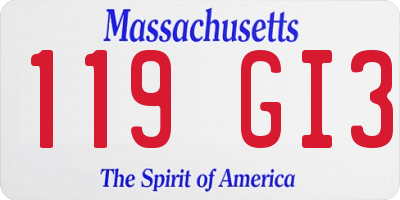 MA license plate 119GI3