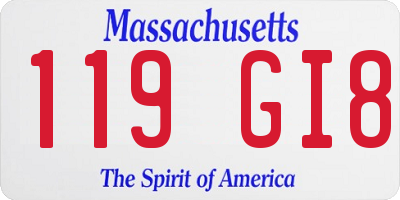 MA license plate 119GI8