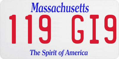 MA license plate 119GI9