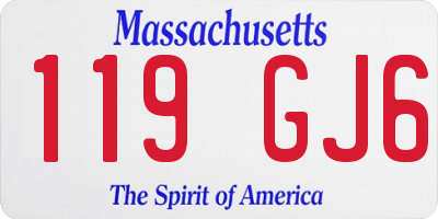 MA license plate 119GJ6