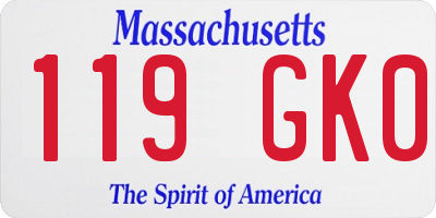 MA license plate 119GK0
