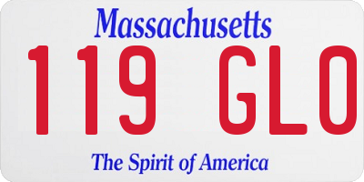 MA license plate 119GL0