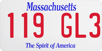 MA license plate 119GL3