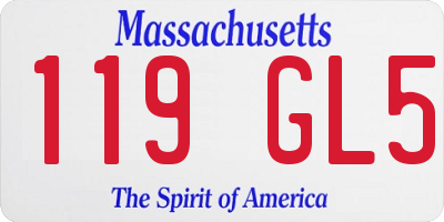 MA license plate 119GL5