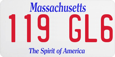 MA license plate 119GL6