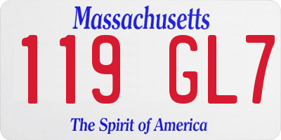 MA license plate 119GL7