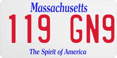 MA license plate 119GN9