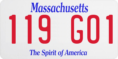 MA license plate 119GO1