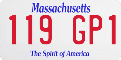 MA license plate 119GP1