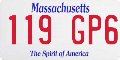 MA license plate 119GP6