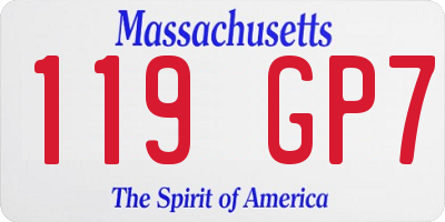 MA license plate 119GP7