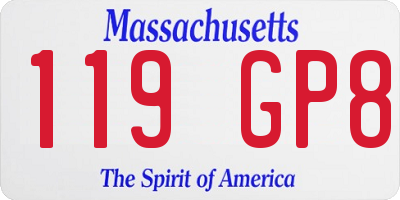 MA license plate 119GP8