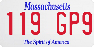 MA license plate 119GP9