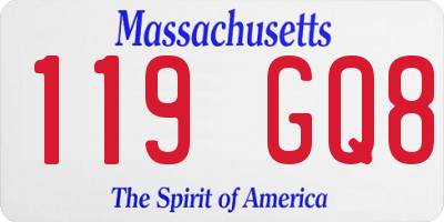 MA license plate 119GQ8
