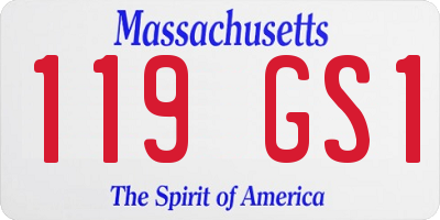 MA license plate 119GS1