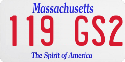 MA license plate 119GS2