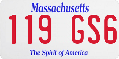 MA license plate 119GS6