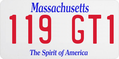 MA license plate 119GT1