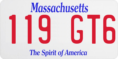 MA license plate 119GT6