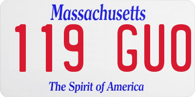 MA license plate 119GU0
