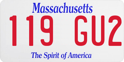 MA license plate 119GU2