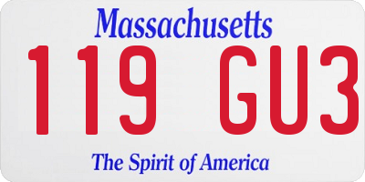 MA license plate 119GU3
