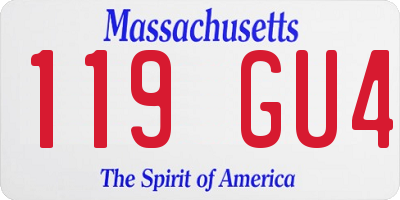 MA license plate 119GU4
