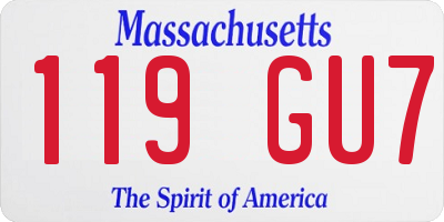 MA license plate 119GU7