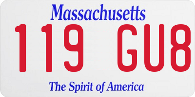 MA license plate 119GU8