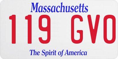 MA license plate 119GV0